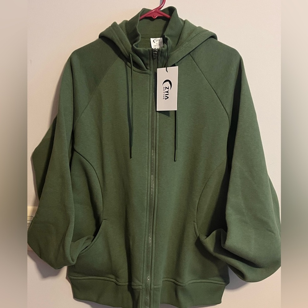 Zyia Oh So Soft Hoodie Zip Up Olive XL